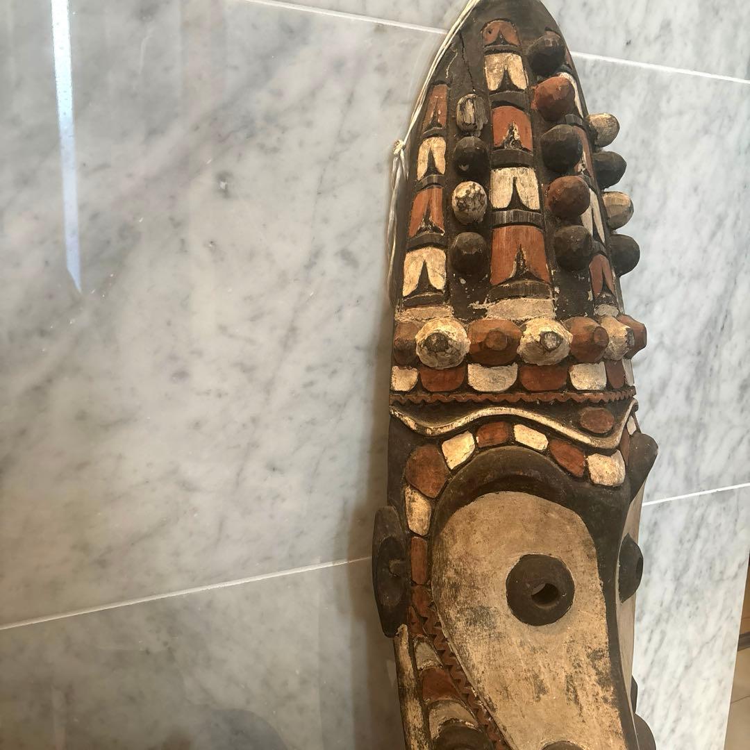 パプアニューギニア アンティーク存在感が半端ない木彫り特大、民藝の