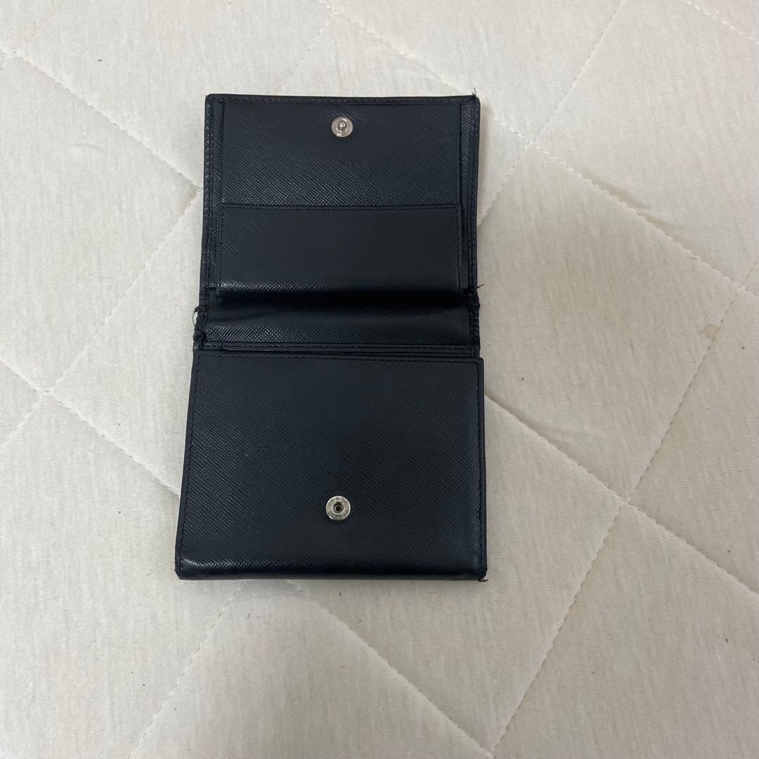 PRADA プラダ ブラック 三つ折り財布 サフィアーノレザー