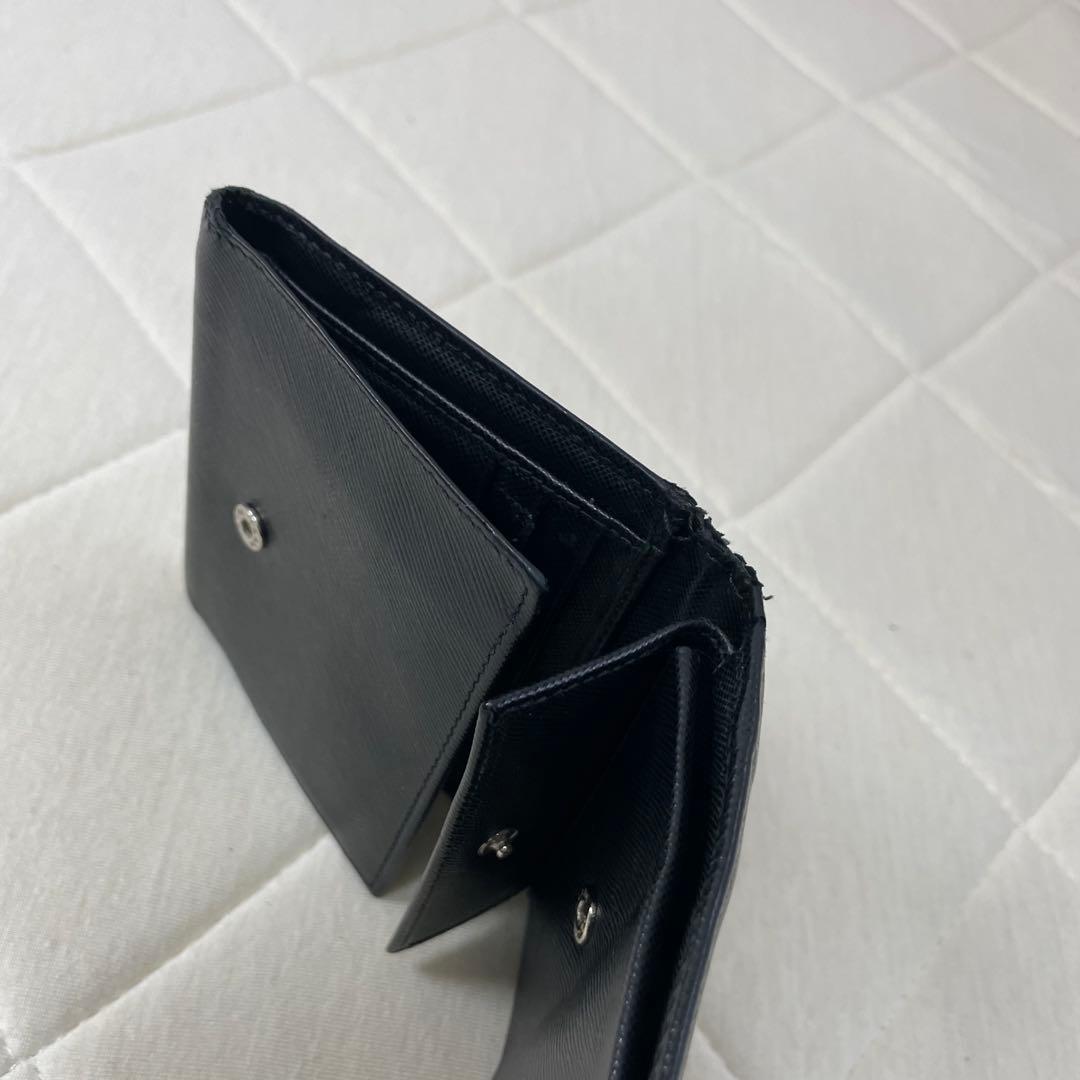 PRADA プラダ ブラック 三つ折り財布 サフィアーノレザー