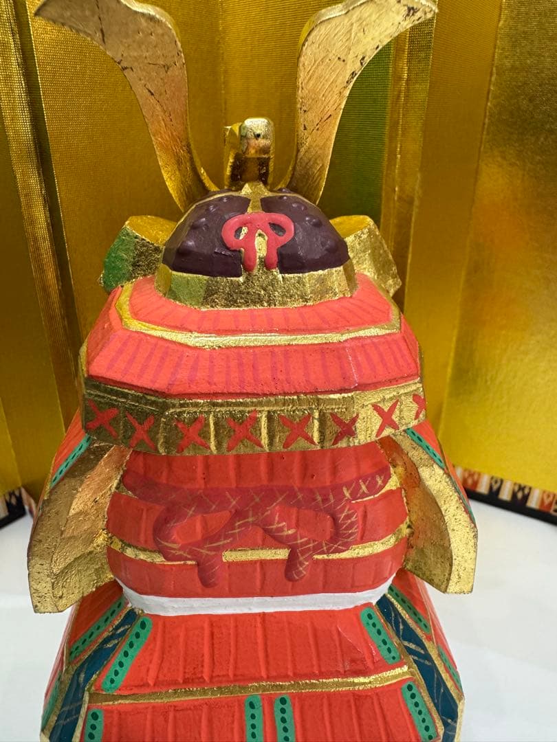 奈良 一刀彫　具足　神泉作　ヴィンテージ　五月人形