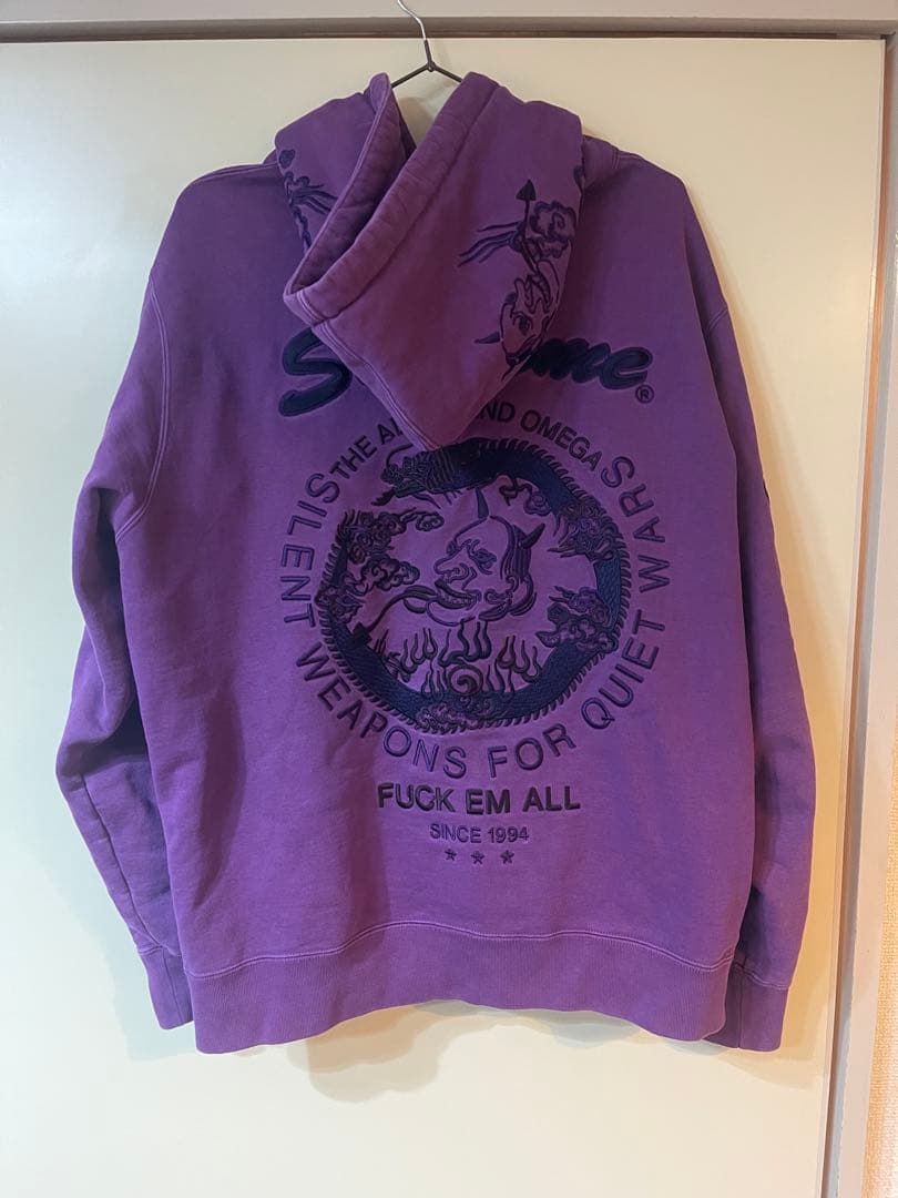 Supreme パープル パーカー M