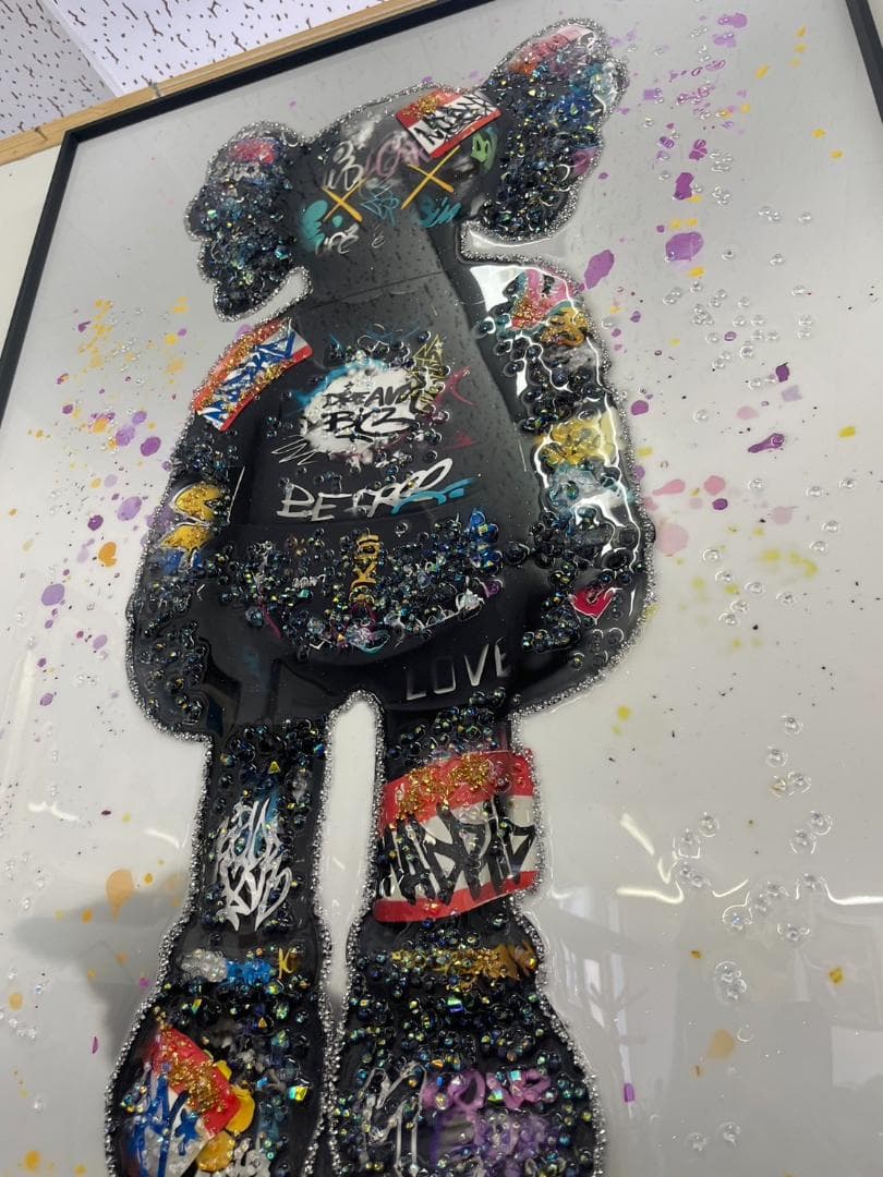 水晶絵　アートパネル　クリスタル　立体　絵画　アート　キラキラ　絵　額絵　壁掛け