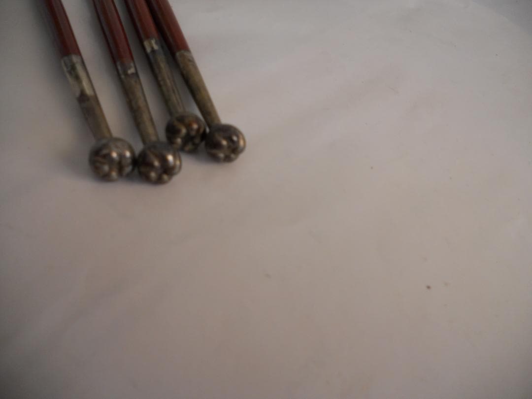 梅花装飾 レトロ 火箸 2種類　3膳 ヴィンテージ ひばし です。