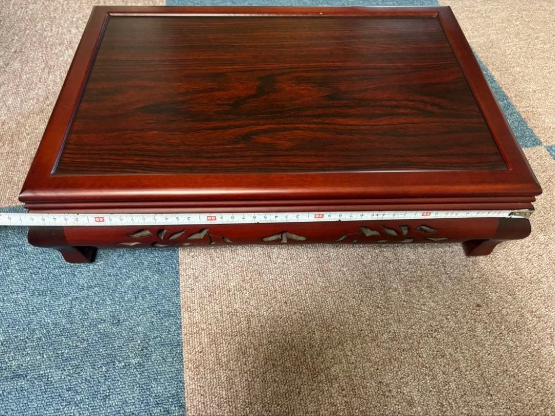 希少品 華道具 唐木 紫檀 ぶどう透かし彫リ 飾台 花台 香炉台 猫足