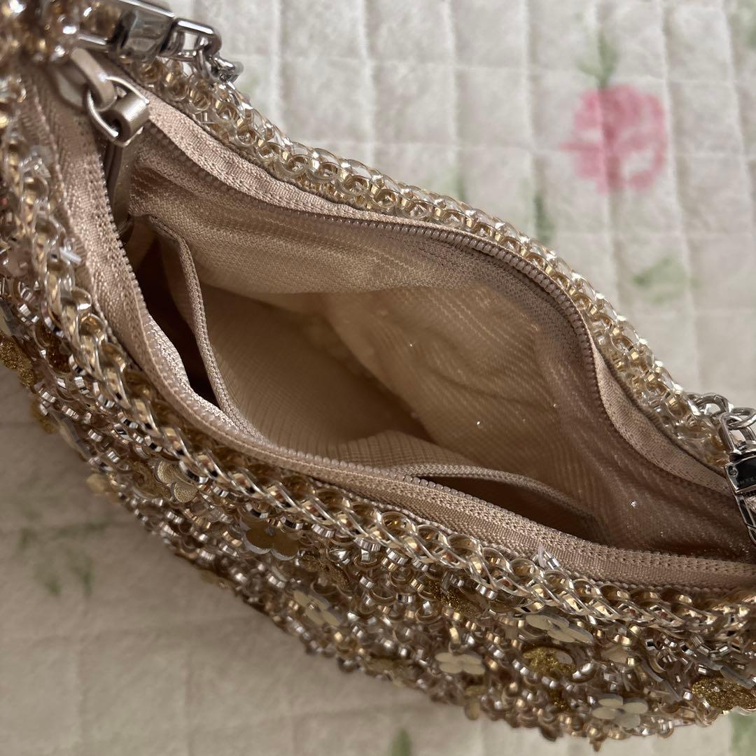 ANTEPRIMA ビーズ装飾 ゴールド バッグ