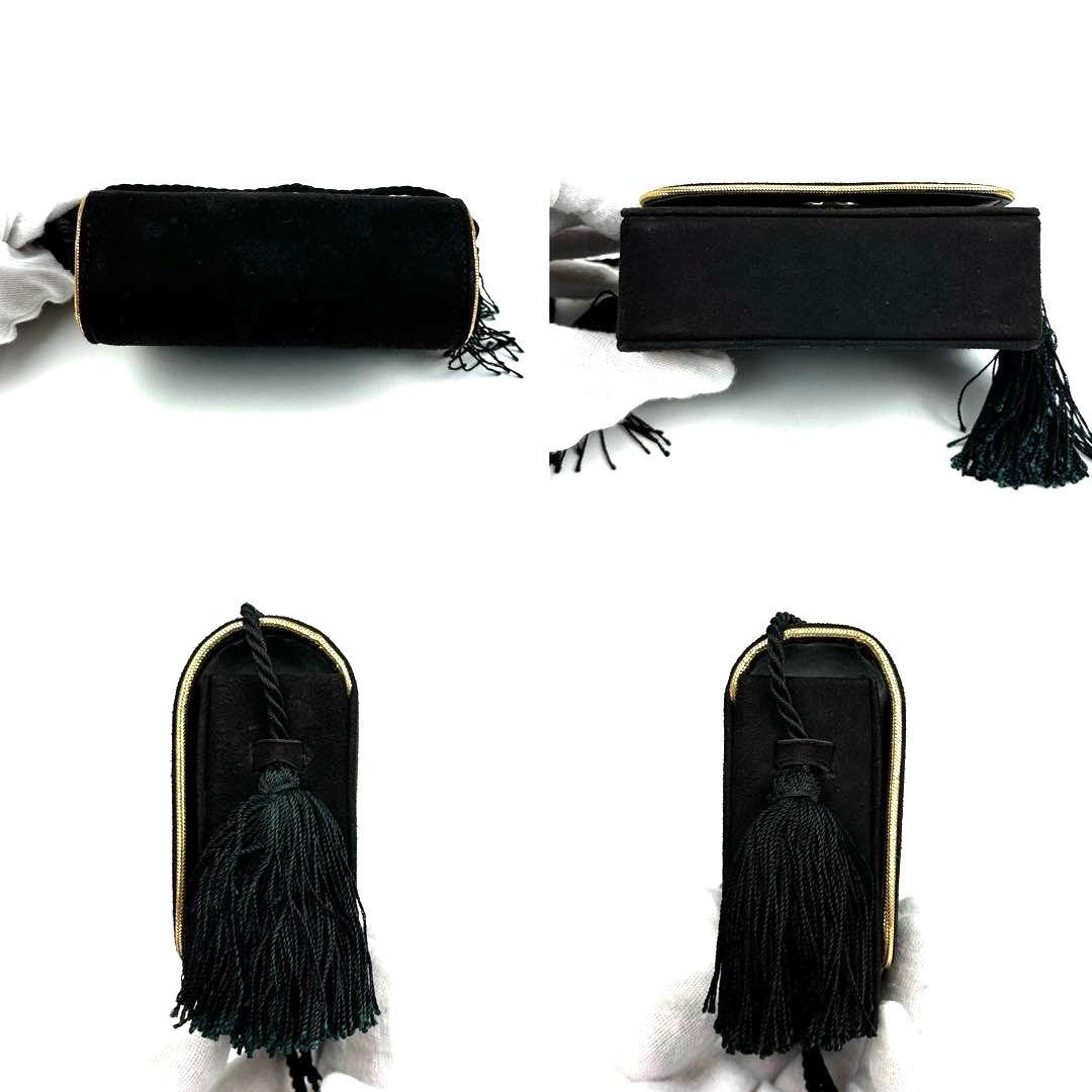 【美品】イヴサンローラン　ショルダーバッグ　YSL　フリンジ　スエード　レザー