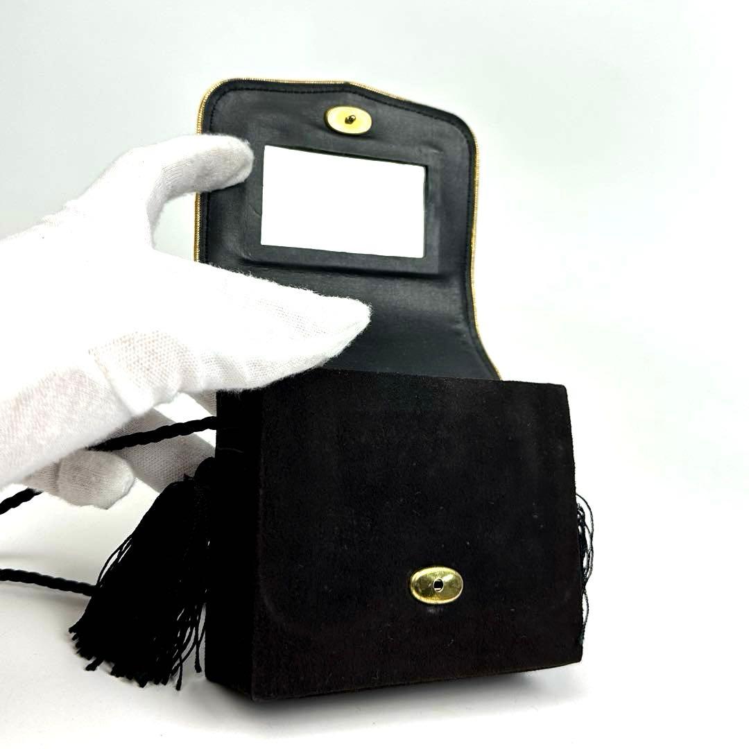 【美品】イヴサンローラン　ショルダーバッグ　YSL　フリンジ　スエード　レザー