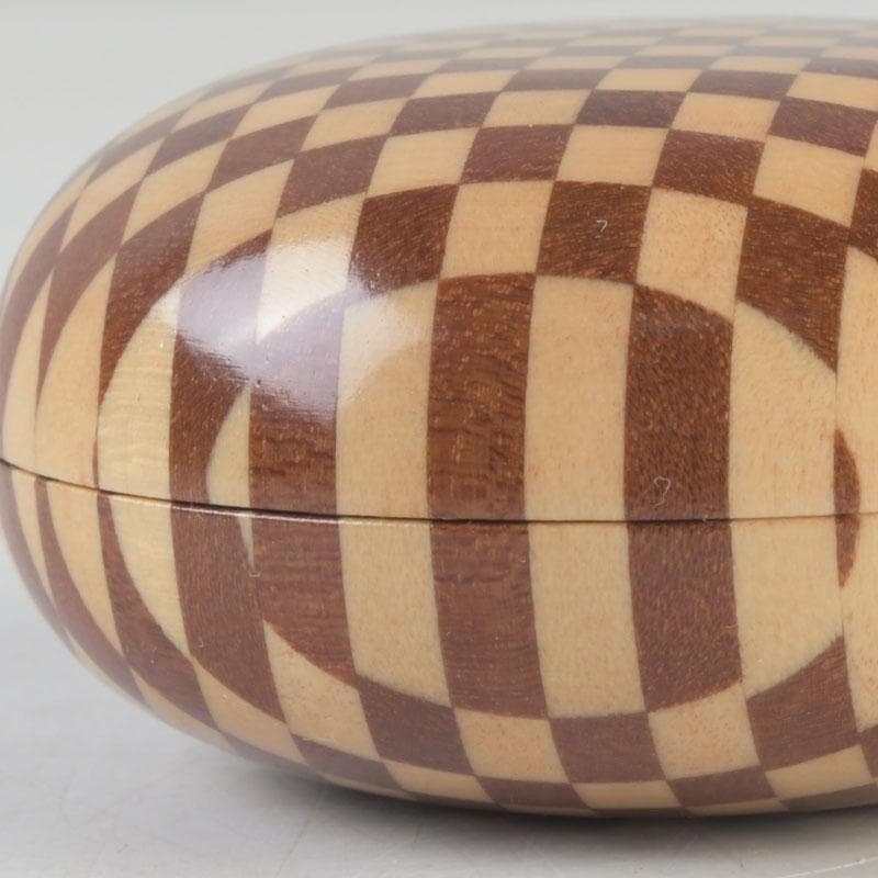 茶道具 鷹の巣 箱根寄木細工 香合 箱付 V 9679