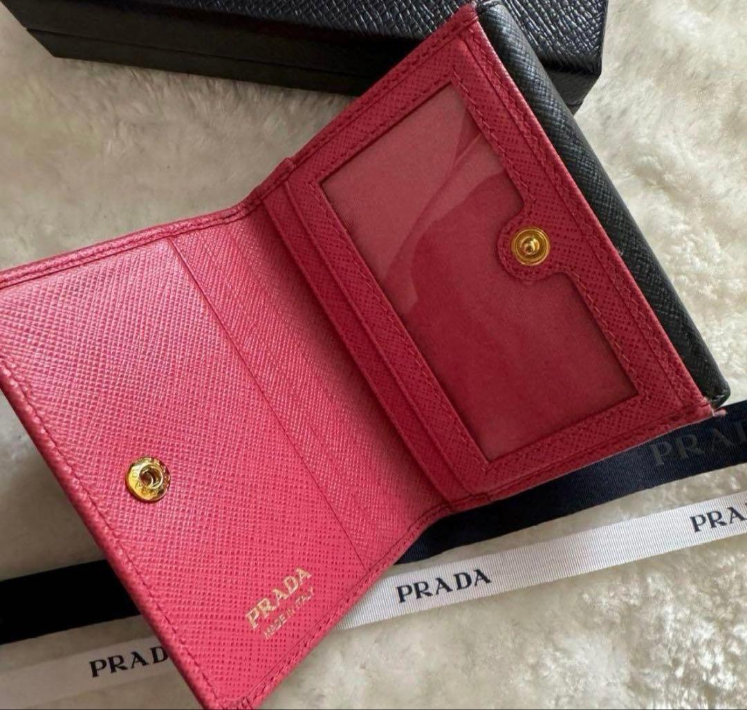 PRADA 財布 ブラック/ピンク