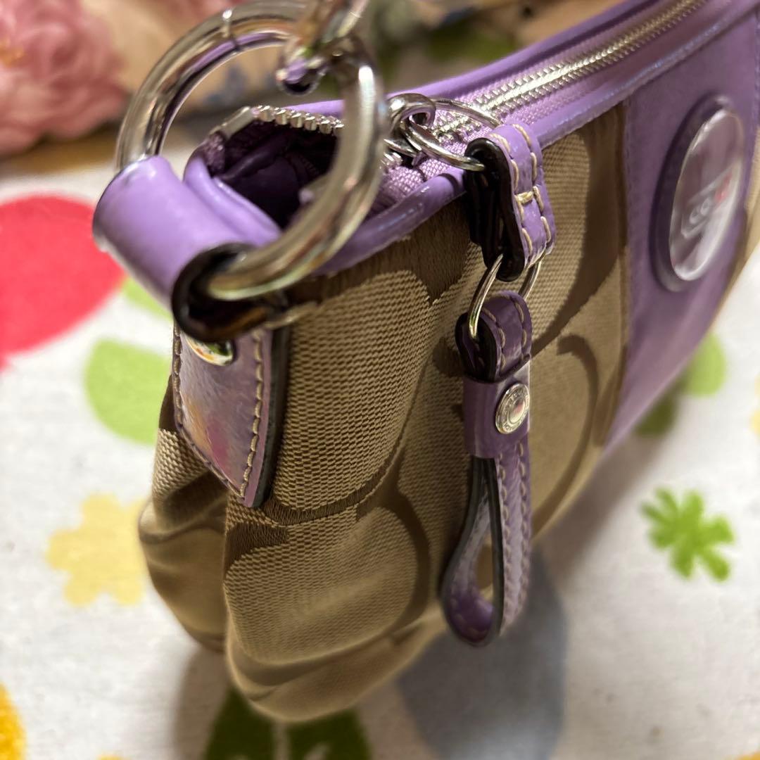 未使用品　COACH ショルダーバッグ ブラウン パープル　2way
