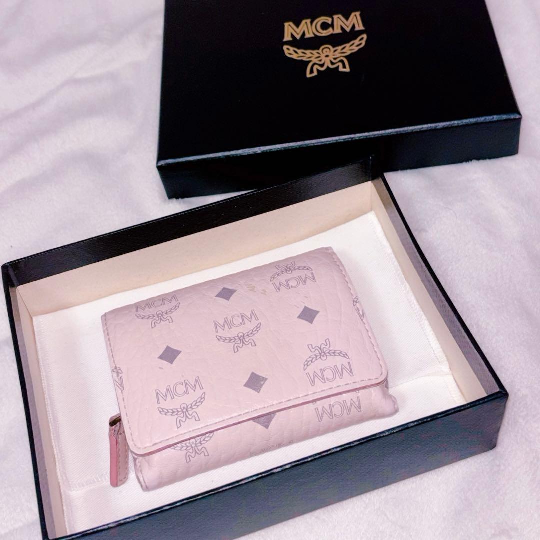 ♡ MCM ウォレット カードケース三つ折り財布 パウダーピンク