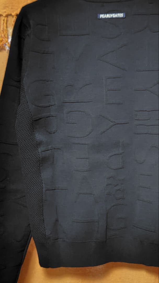 チャーミン様パーリーゲイツ　クルーネック 総柄ロゴニット　ネイビー サイズ2