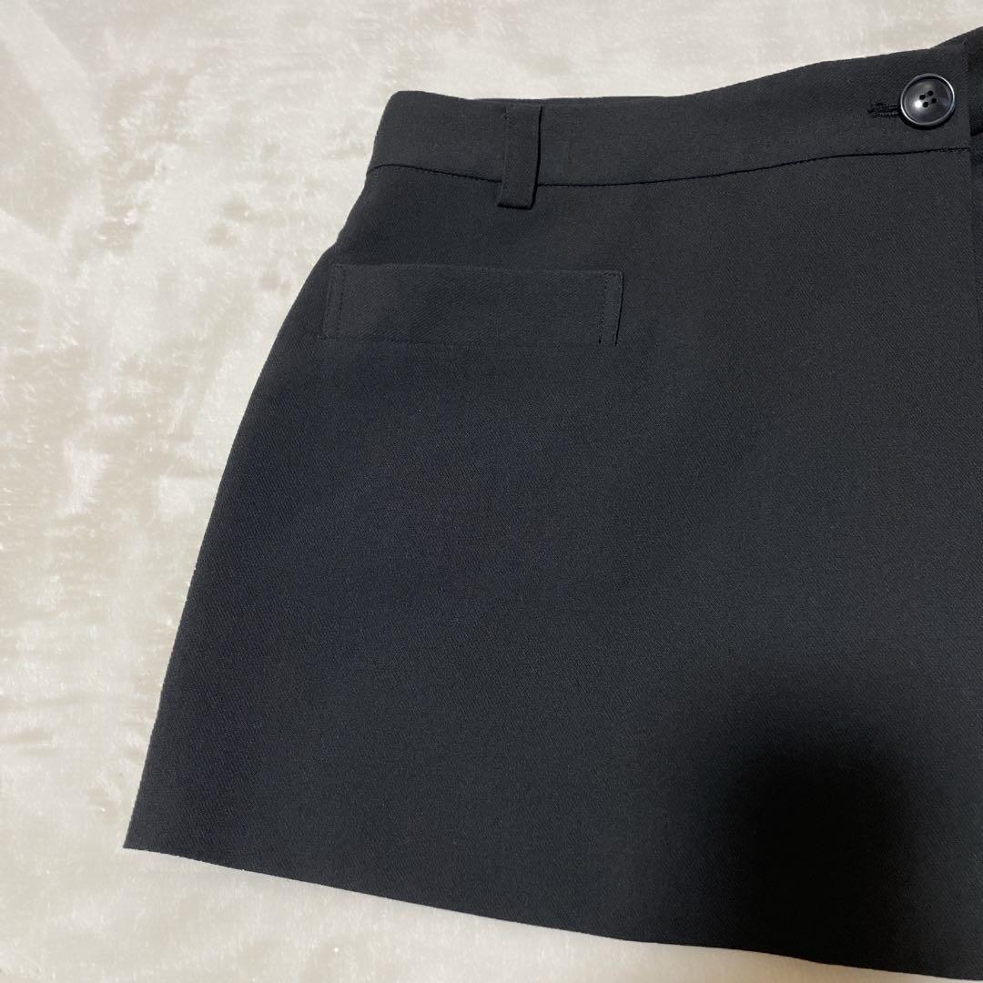 美品 eimy istoire ラップミニスカート キュロット黒 ブラック S