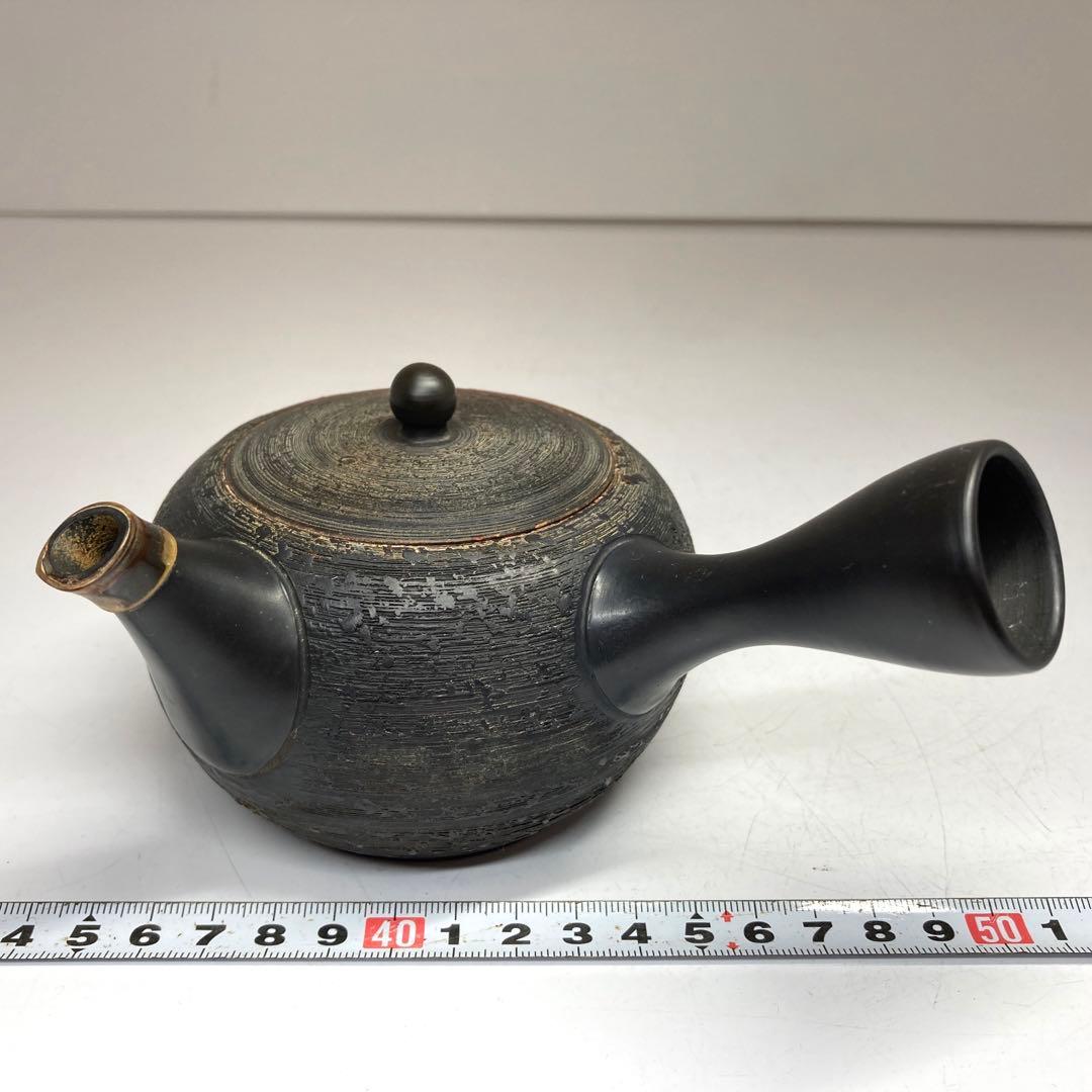 常滑焼 朱泥 蛙摘 横手急須 V 7638 常滑焼 朱泥 蛙摘