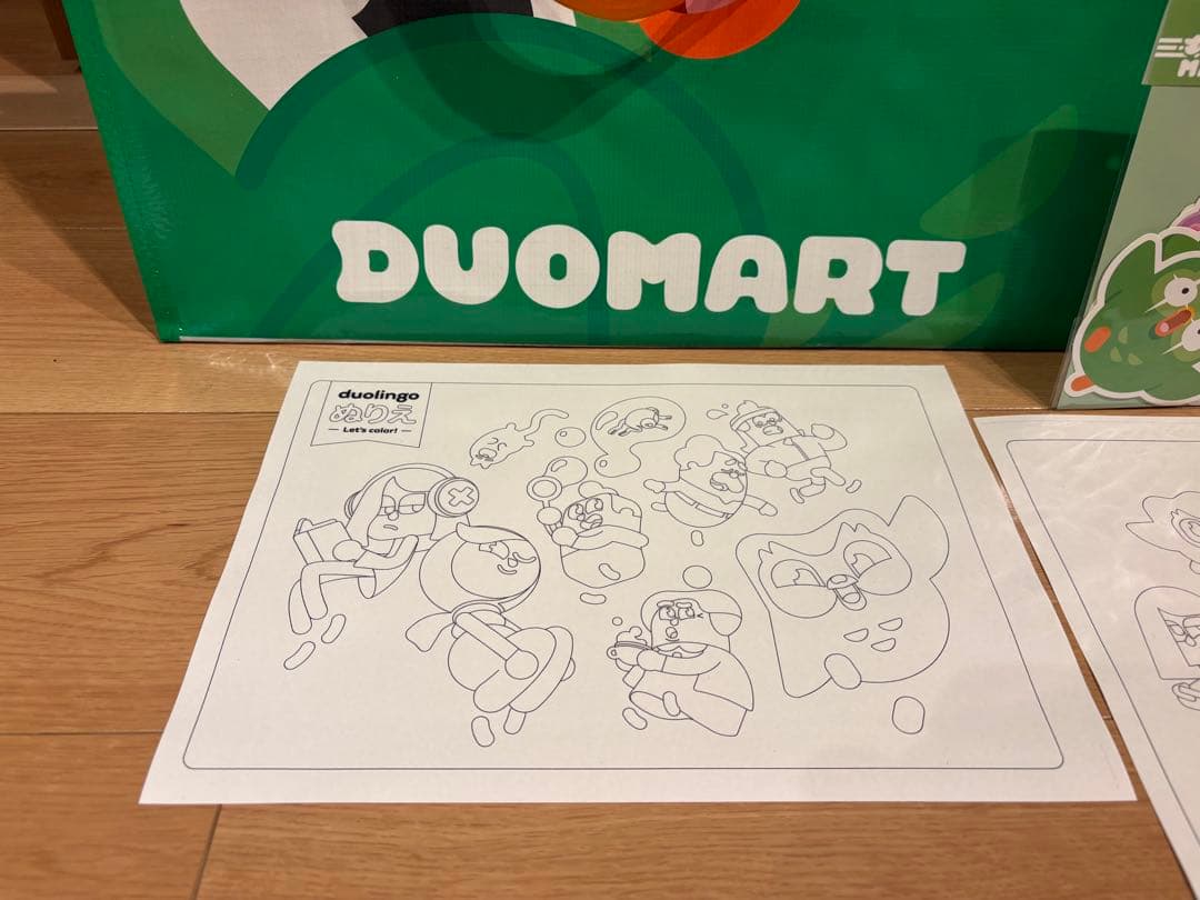 Duolingo DUOMART Duo ぬいぐるみとファスナー付バッグセット
