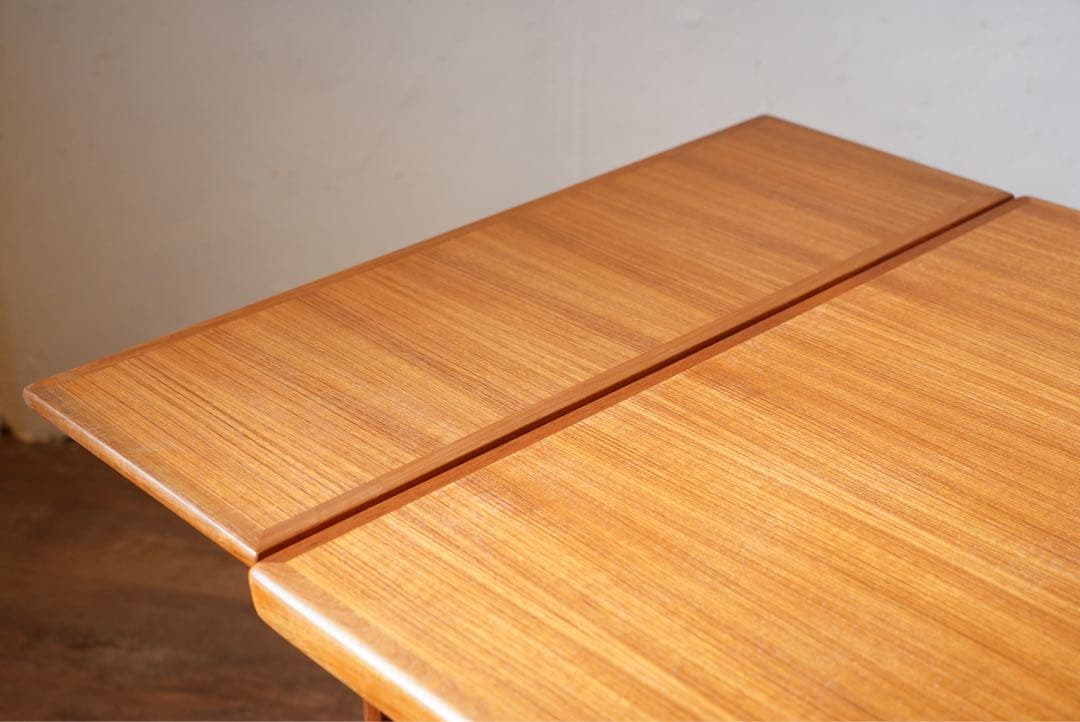 デンマーク ヴィンテージ ドローリーフ ダイニングテーブル 木製 チーク 北欧