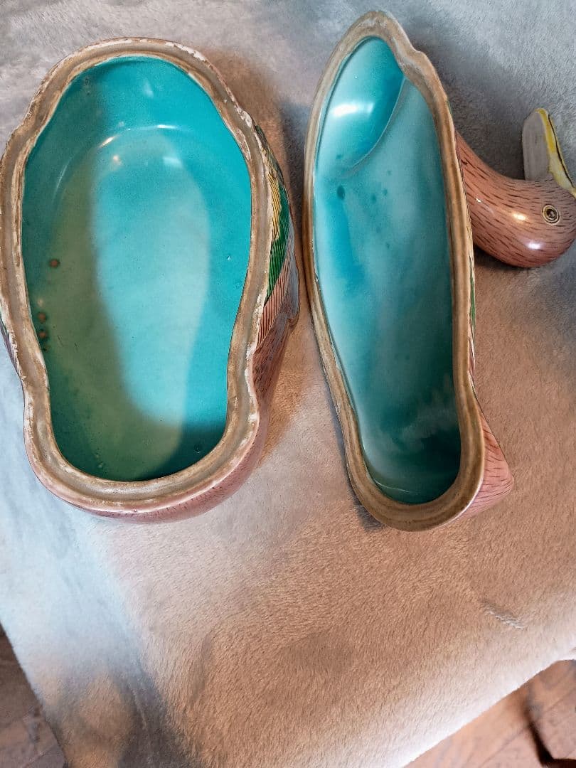 鴨型アンテークチューリン チューリン スープ入れ容器