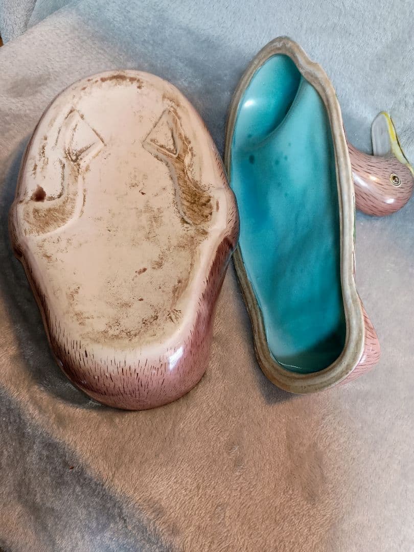 鴨型アンテークチューリン チューリン スープ入れ容器