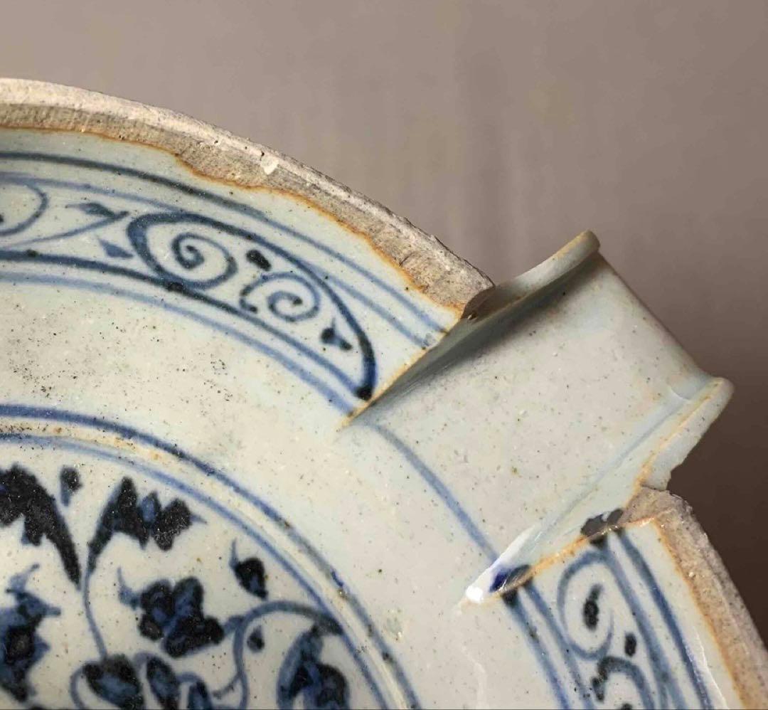 中国 染付花の絵片口 f2250905