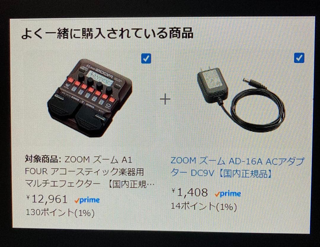 [美品][純正電源アダプターとPC用ケーブル付] ZOOM A1 FOUR