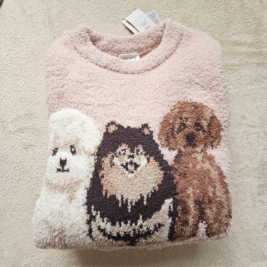 ジェラートピケ　パウダーDOG3柄ジャガードミニワンピース&レギンス　新品タグ付