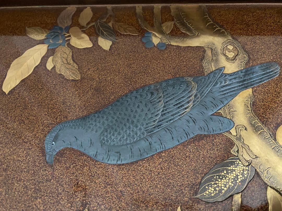 明治期頃 蒔絵 扇面 御料紙箱 料紙箱 草紙箱 書簡 内梨子地 漆器 漆