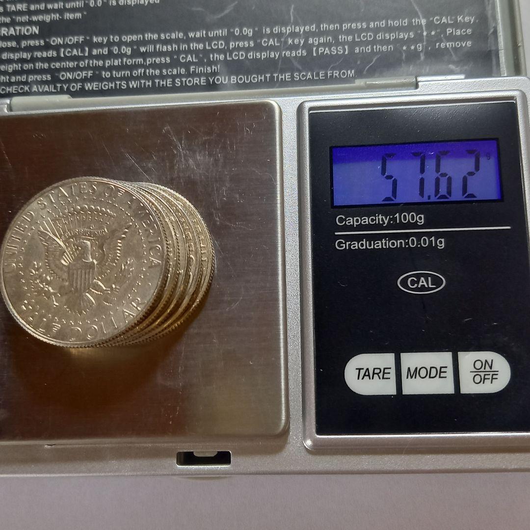 銀貨 1967年 ケネディハーフダラー 5枚set 量目51.62g - メルカリ