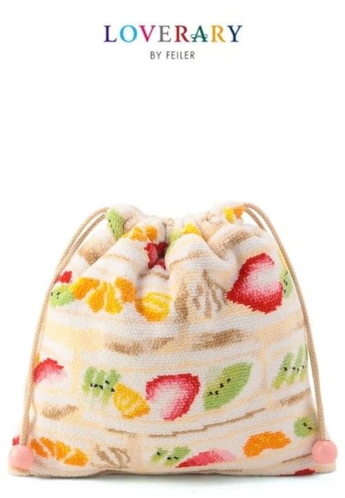 FEILER フルーツサンド柄 タオルハンカチ 巾着 セット