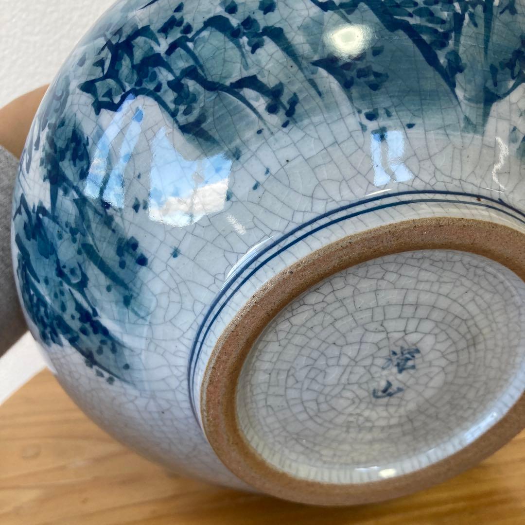 有田焼 深山窯 山水花瓶 鍋島焼︎大壺︎花鳥紋︎深山作︎骨董