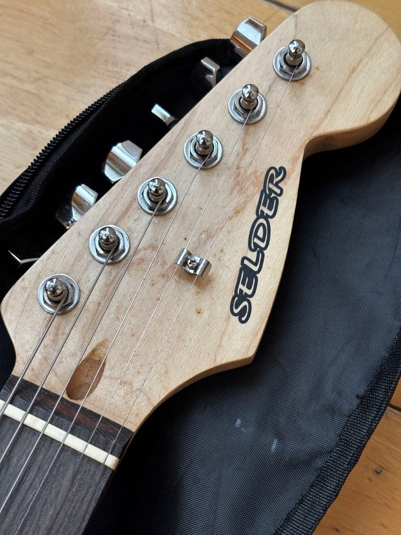 SELDER エレキギター ブルー ギターケース付き