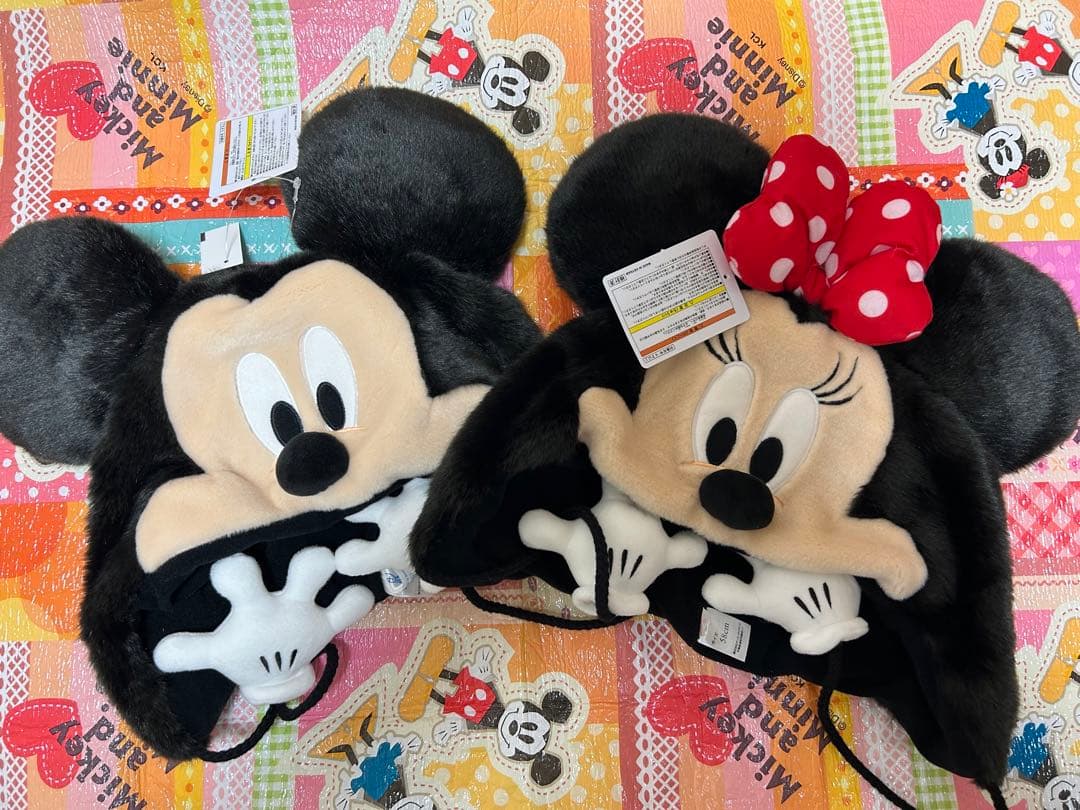 新品未使用 ディズニー ファンキャップ ミッキー ミニー 2点