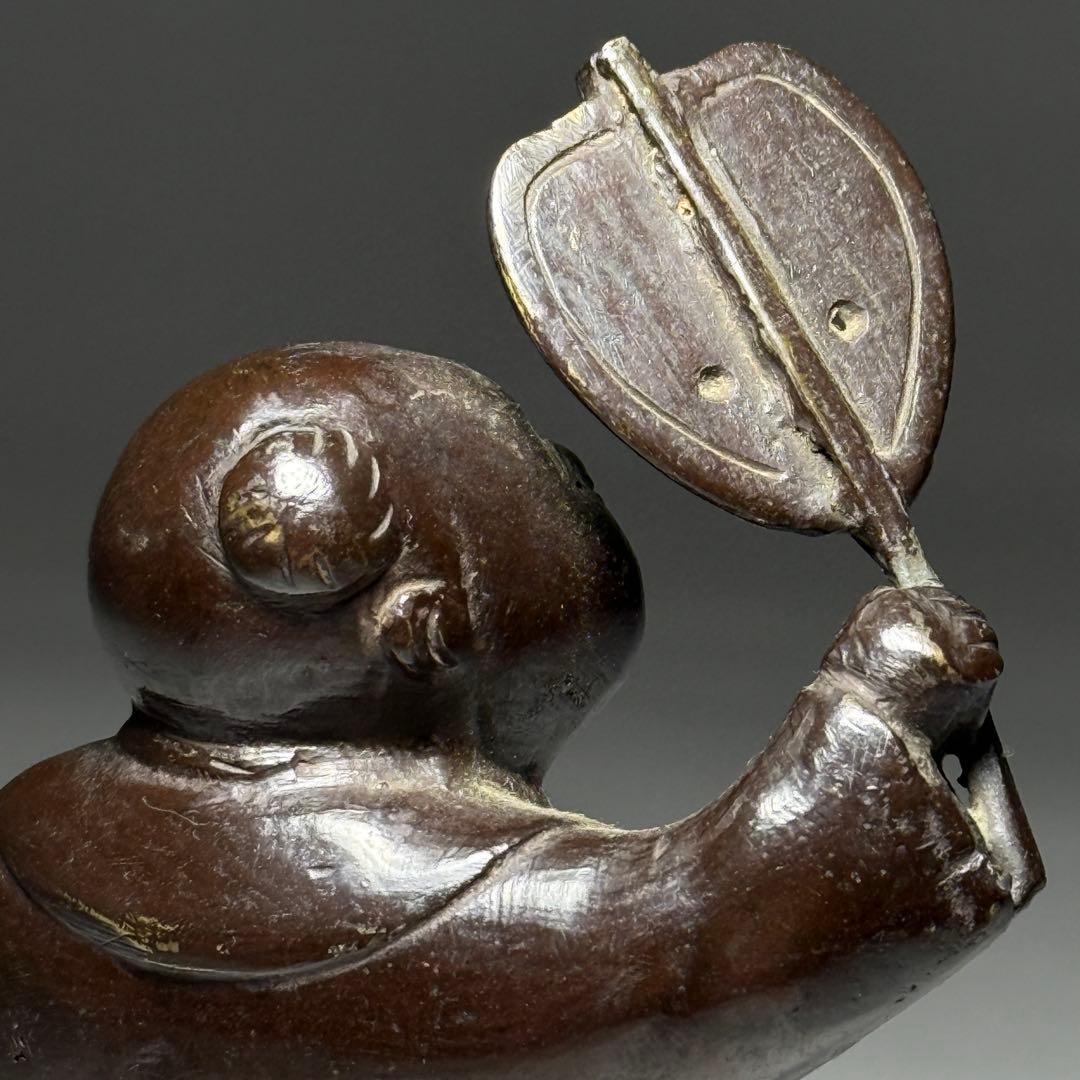 ◆古銅唐子置物 唐銅 江戸幕末〜明治時代◆