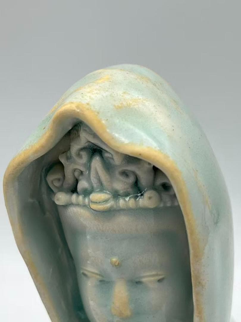 宋時代 青磁 影青観音座仏 時代物 【旧家蔵出し】 希少貴重(A-94)
