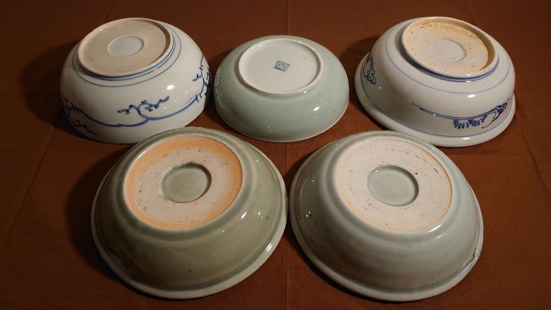 古伊万里伊万里青磁染付なます皿江戸期李朝蔵出し5客