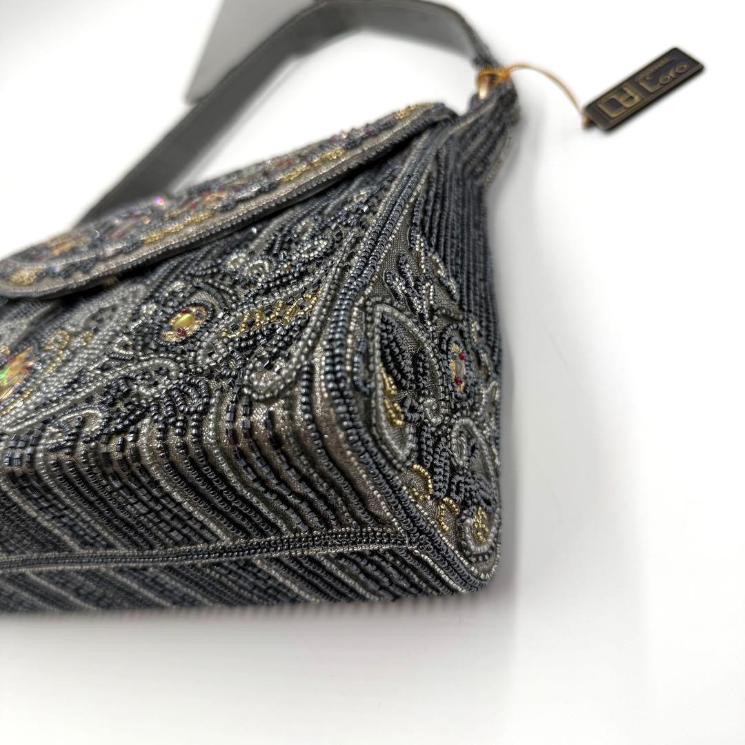 【超美品】　ロロピアーナ　ビーズバッグ　宝石装飾