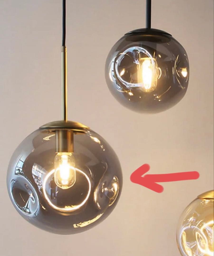 Joe様ガラス ペンダントライト【3つSET】薄鈍色 ダクトレール