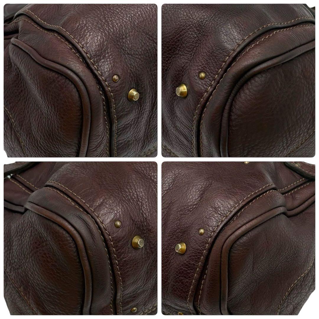 6205 美品 クロエ パディントン 南京錠 ハンドバッグ ミニボストン 焦げ茶