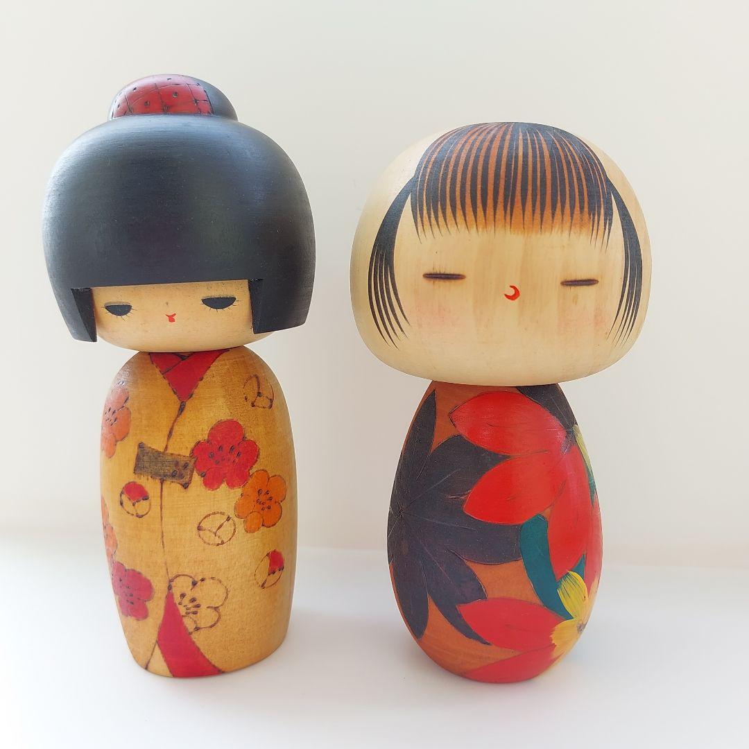 ビッグ稀少品アンティークこけし2体セット