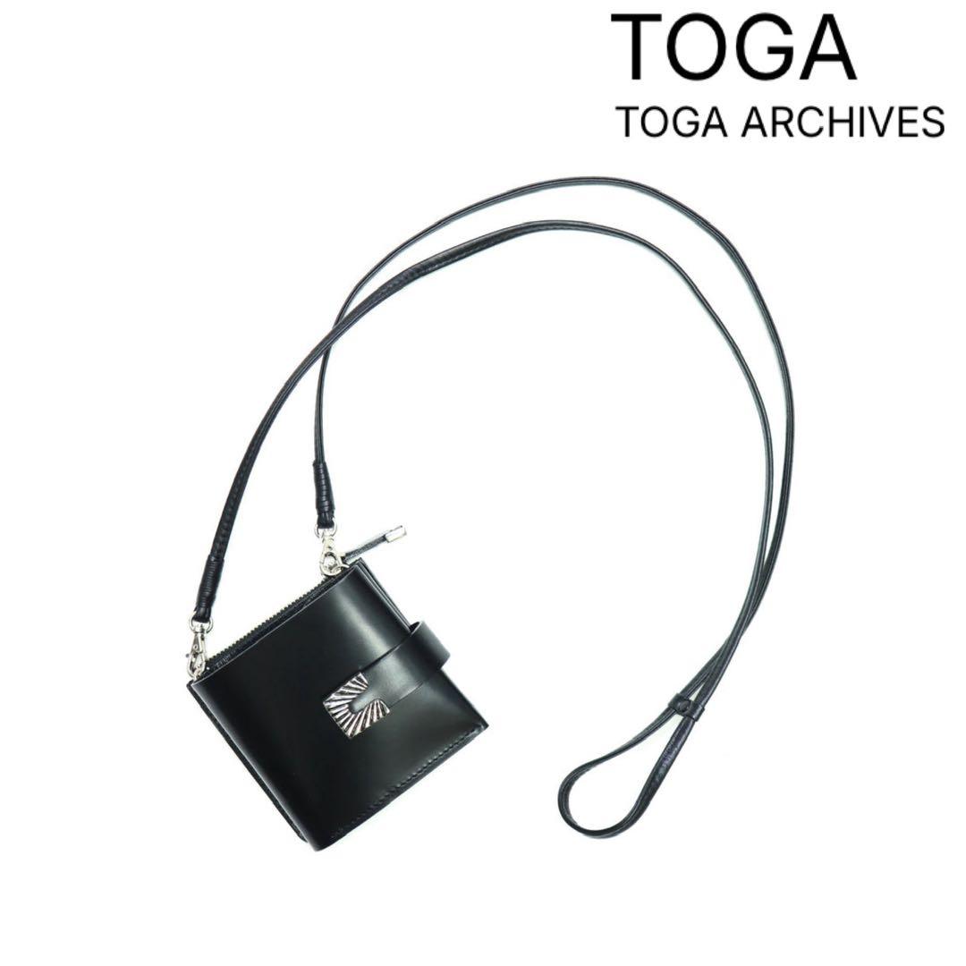 新品 定価4.0 TOGA TOO レザーショルダーウォレット ブラック