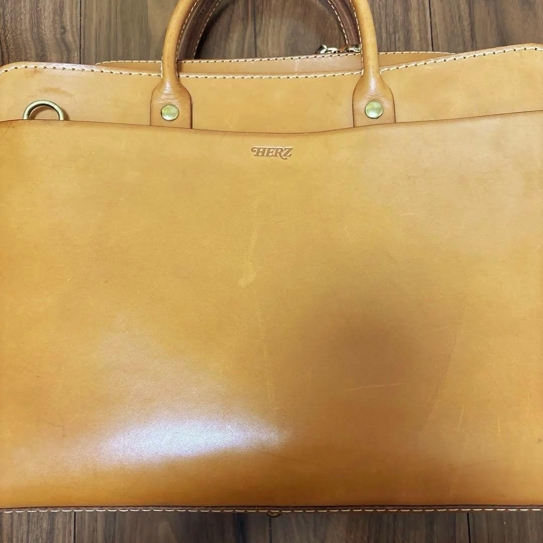 K*u様 HERZ 二本手2wayビジネスバッグキャメル色　Lサイズcitybo