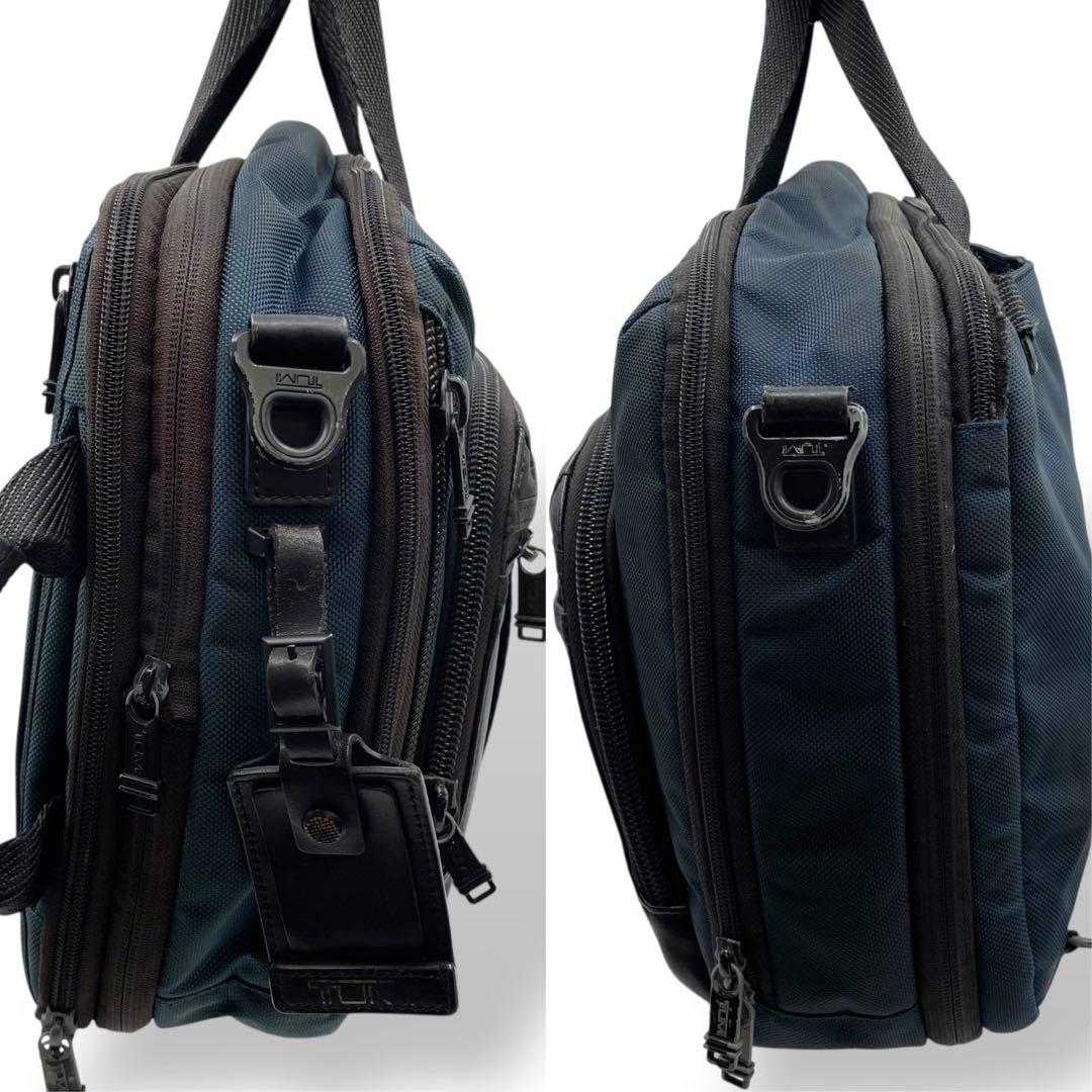 美品　トゥミ　3way ビジネスバッグ　ブラボー　マウンテン　レザー　ネイビー