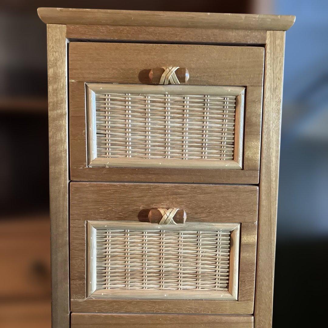 籐家具 ラタン チェスト 5段高さ約120cm - メルカリ