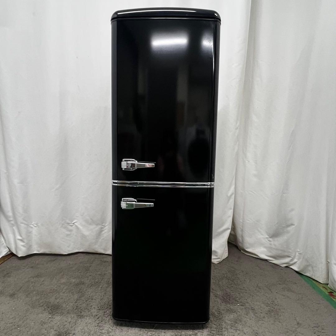 936⭕️冷蔵庫　レトロ　黒　150ℓ　アイリスオーヤマ　安い　23年　設置無料