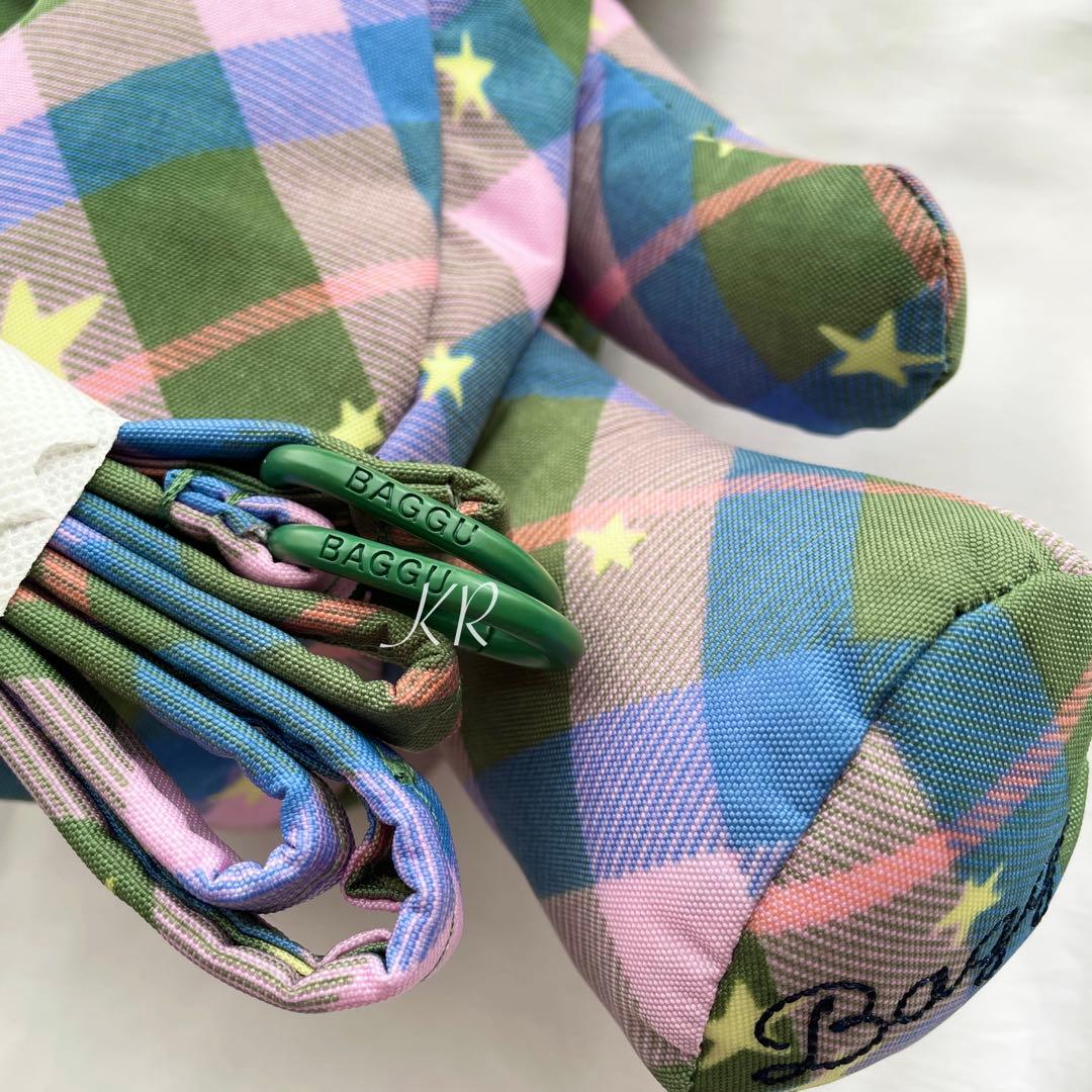 ★ Baggu ★ Bear Bag クマ グリーンスターチェック