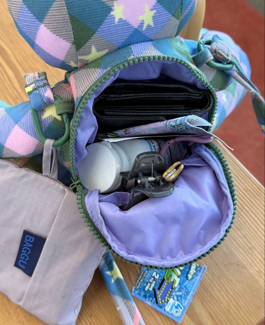 ★ Baggu ★ Bear Bag クマ グリーンスターチェック