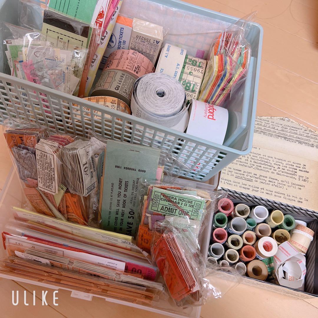 ヴィンテージ チケット 紙モノ コラージュ素材 ジャンクジャーナル まとめ売り 1点限り未使用 ヴィンテージ ロールチケット / 海外紙もの ジャンク