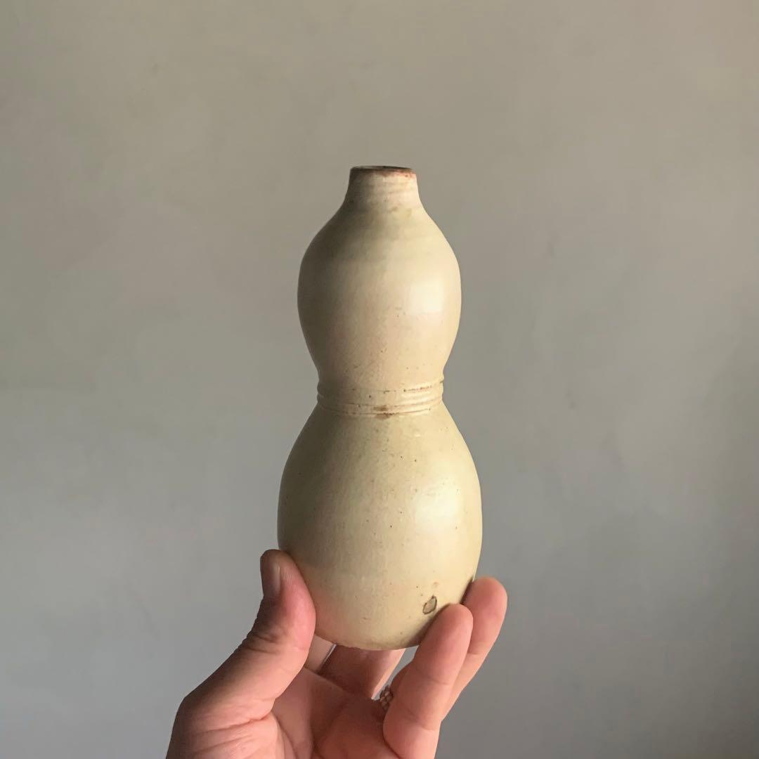 白丹波的 瓢形 白釉徳利 酒器 古美術 古道具 アンティーク