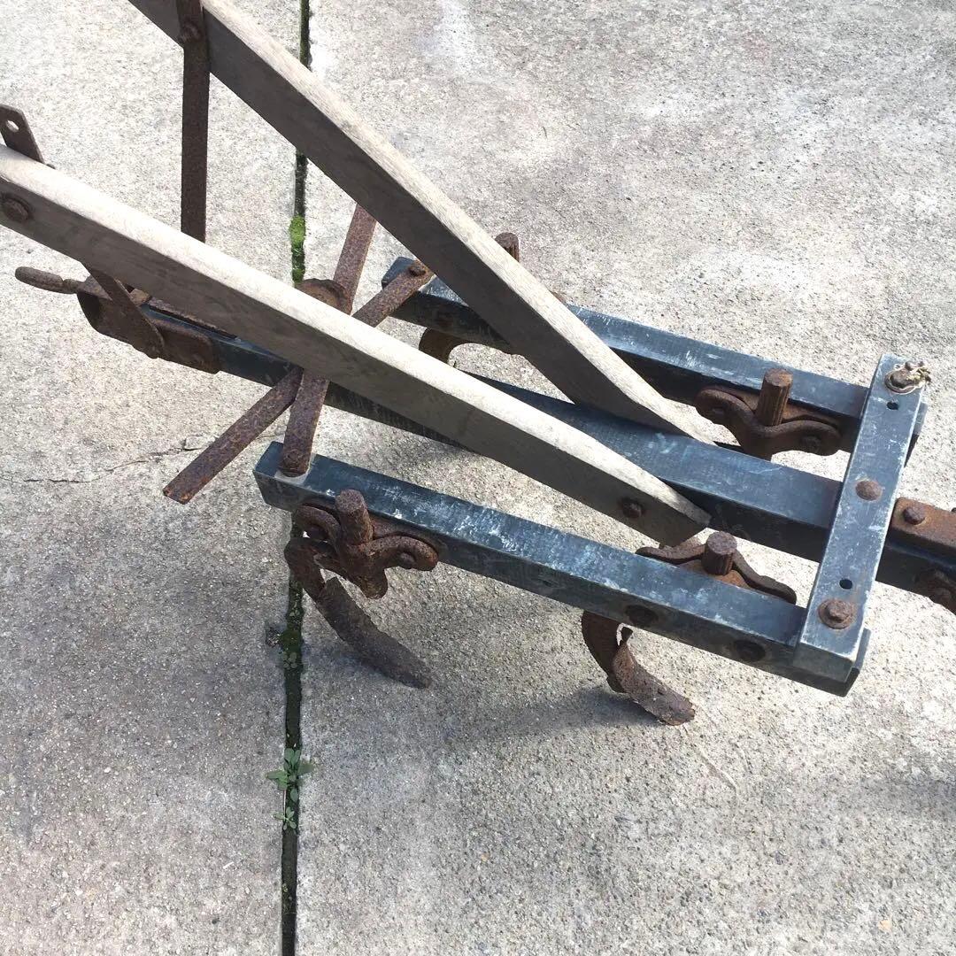 ジャンクガーデン雑貨 錆鉄 牛耕農機具 牛犂 古道具 シャビー
