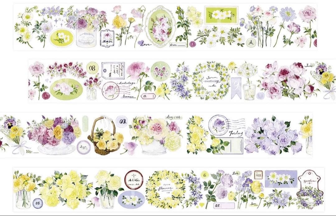 c*☻様 野苺③ 海外 マスキングテープ 装飾マステ 花柄 ボタニカル 新品セッ