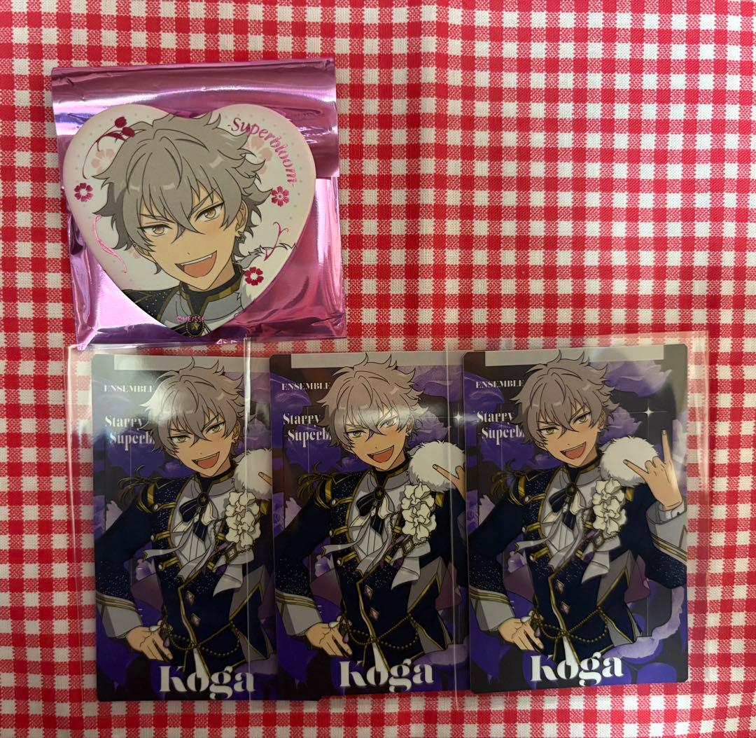 あんスタ 大神晃牙 ハート缶バッジ、カードセット - メルカリ